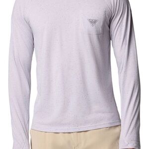 Columbia Speckled White Long Sleeve Shirt